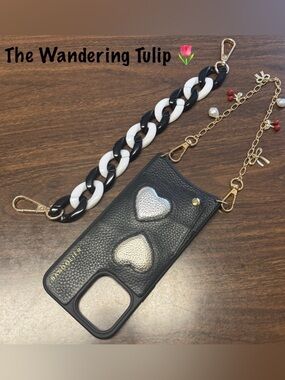 Bandolier Gia Metallic Hearts Phone Case for 14 Pro Max with Wristlets